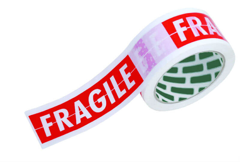 סרטי הדבקה מודפסים FRAGILE אקרילי